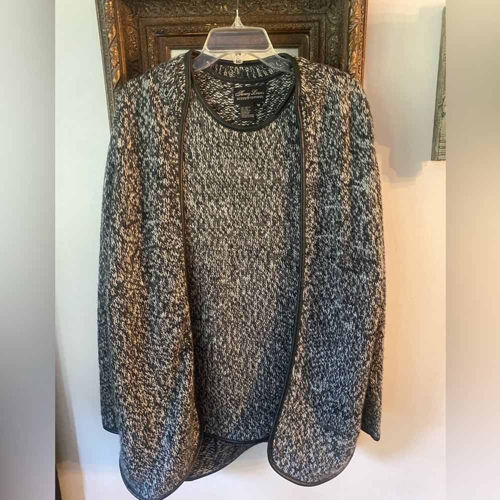 Terry Lewis Classic Luxuries Black and Gray Sweater Jacket and Shell